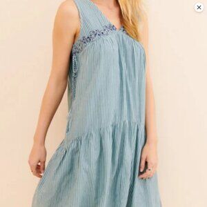 Anthropologie Aida Embroidered Mini Dress S